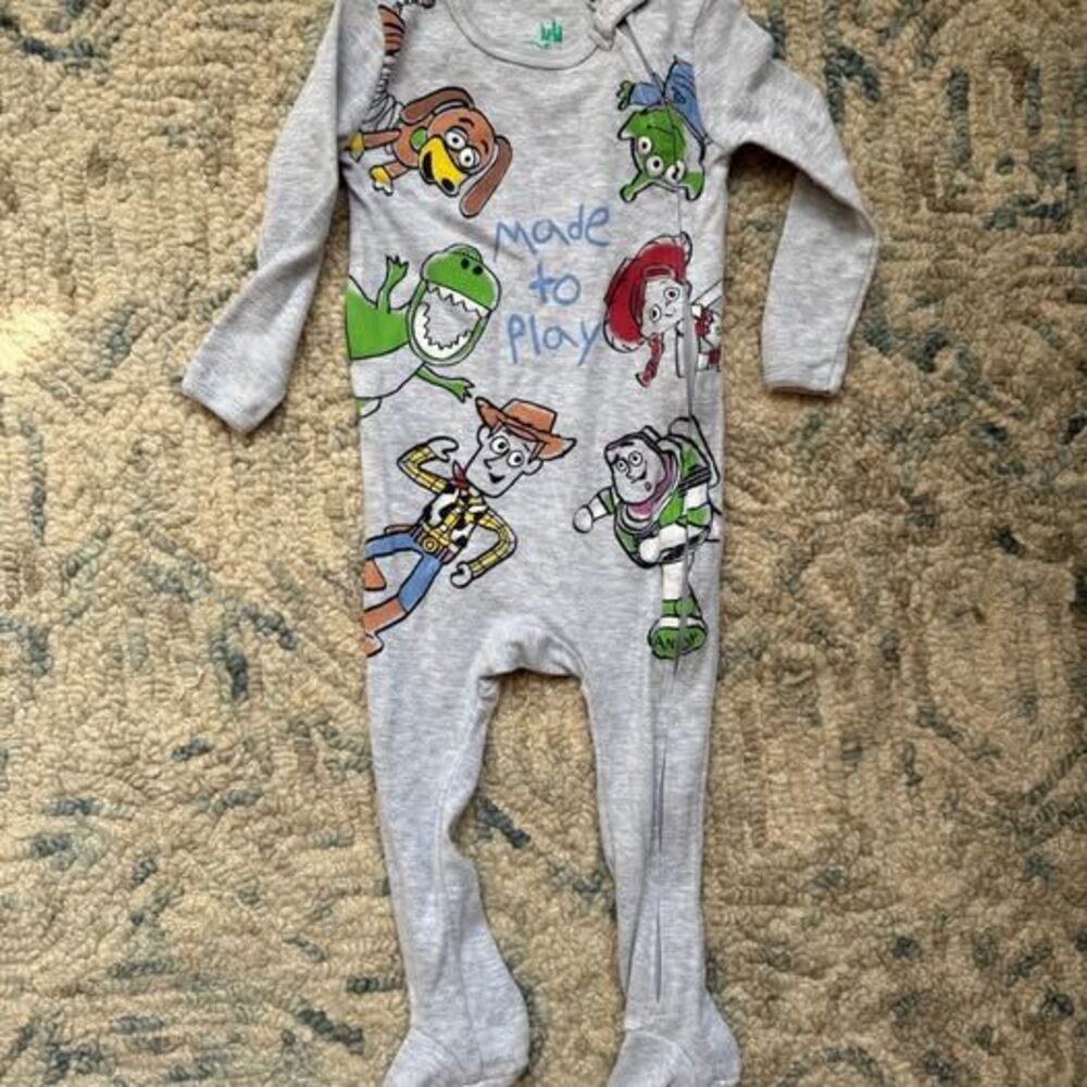 Disney Baby Toy Story Footed Gray Pajamas 18M